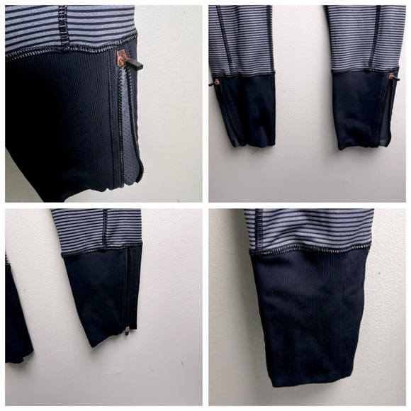 Lululemon Rebel Runner Crop Mini Stripe Ankle Zip Reflective High Waist Pockets - Picture 9 of 16